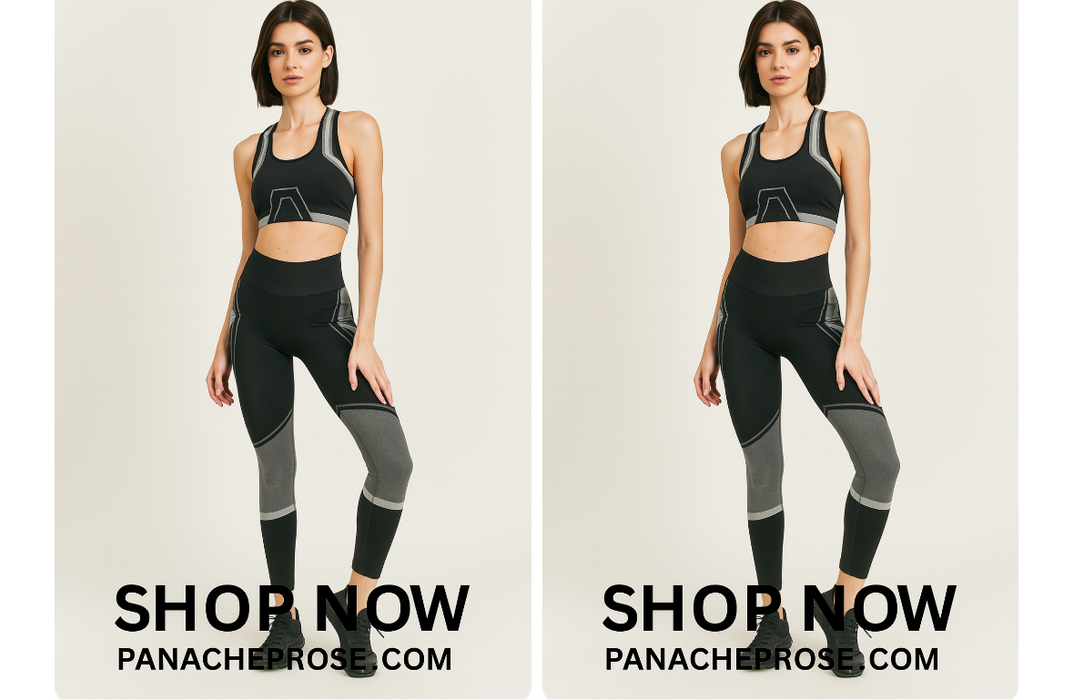 New Arrivals 2 Set crop Blouse and leggings Active Wear - from PanacheProse