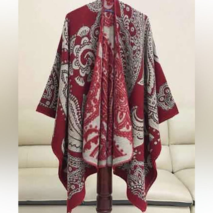 New Boho Reversible Ruana Wrap Shawl -  from PanacheProse