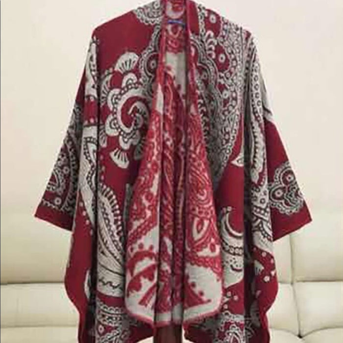 New Boho Reversible Ruana Wrap Shawl -  from PanacheProse