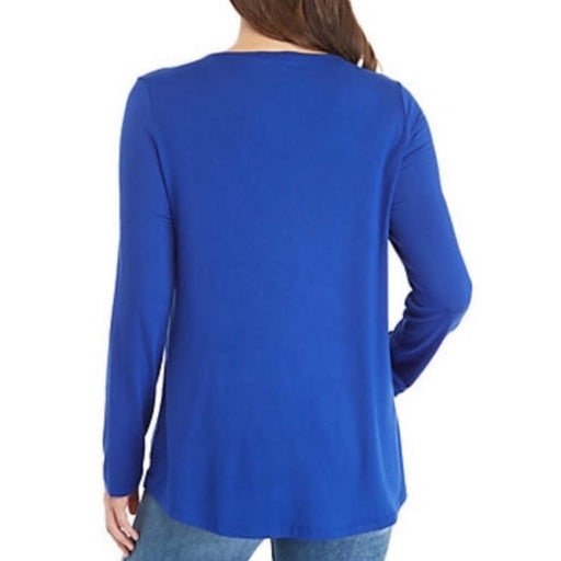 New Directions Women’s 1/4 Zip Woven Top Blue Long Sleeve – Size Small, from  PanacheProse