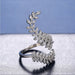 New Elegant Ladies Zircon Ring – Silver Leaves Design in Copper Jewelry -  , from PanacheProse