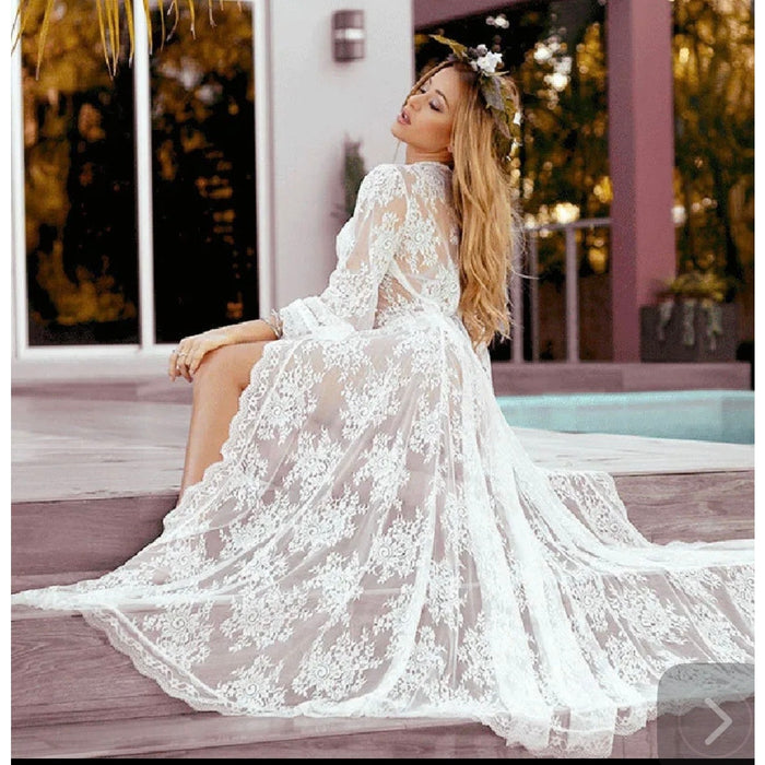 New Elegant White Lace Swimsuit Cover-Up - from  PanacheProse