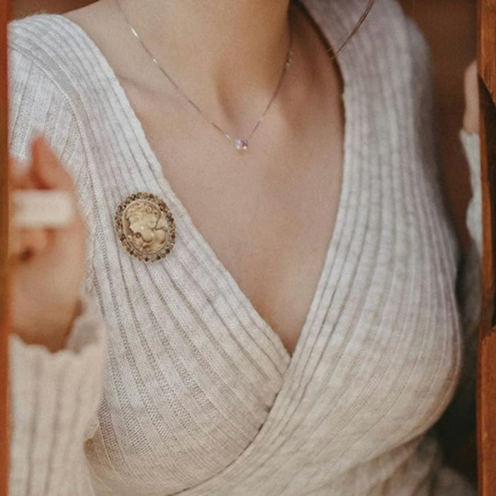 New Vintage Rhinestone Corsage Cardigan Vintage Pins - Size Approx. 3 cm × 3.7 cm, from PanacheProse