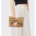New Women Tan Straw Big Bow Clutch Beach Tote Woven Handbag - From PanacheProse
