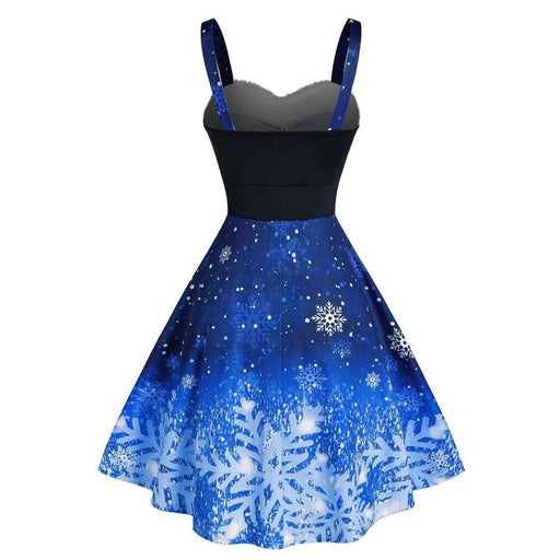 New Women Vintage Ombre Snowflake Print Christmas Dress - Size XL From PanacheProse