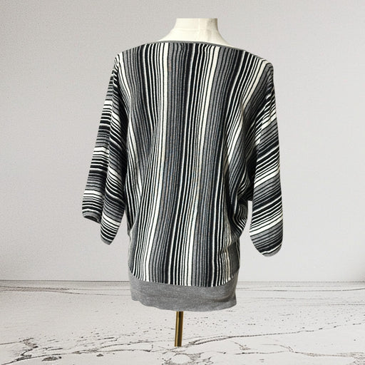 New York & Company Black and Gray Striped Sweater – Women’s Size Small from PanacheProse