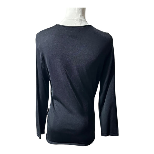 New York & Company Women’s Black V-Neck Wrap Ring Top - Size Medium, from PanacheProse