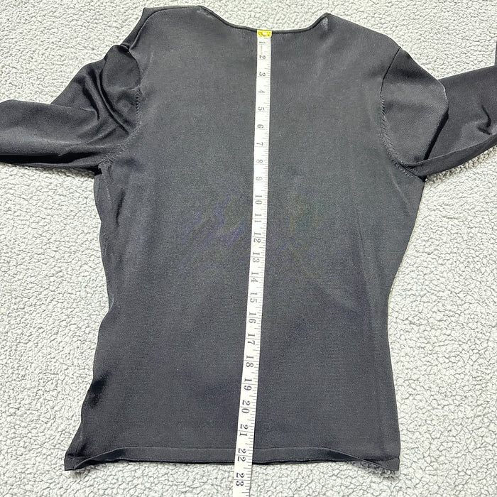 New York & Company Women’s Black V-Neck Wrap Ring Top - Size Medium, from PanacheProse