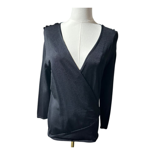 New York & Company Women’s Black V-Neck Wrap Ring Top - Size Medium, from PanacheProse