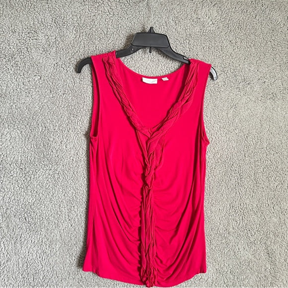 New York & Company Women's Sleeveless Red Blouse - Size Large (L), fromPanacheProse