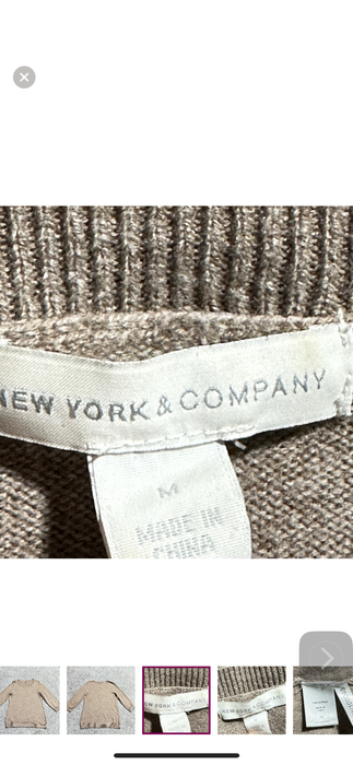 New York & Company Women’s Taupe Lightweight Sweater Pullover - Size Medium, from PanacheProse