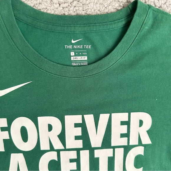 Nike Dri-Fit "Forever a Celtic" Green Graphic Tee – Youth L From PanacheProse