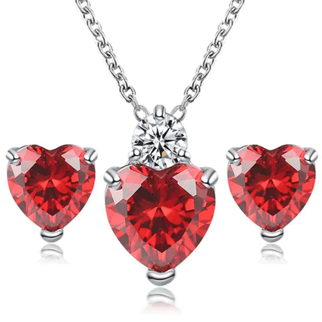 Heart Crystal Jewelry Set