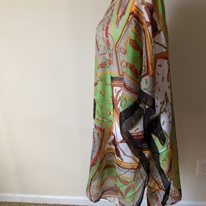 PONCHO Big Print Belt Chain - Size 7” x 42” Brand New | PanacheProse