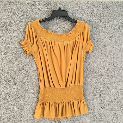 Perch By Blue Pepper Women's Mustard Smocked Blouse - Size Women’s 1XL, from PanacheProse