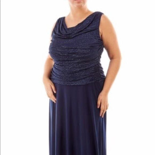 R & M Richards Women’s Shimmer Draped Bodice Ruched Side Long Dress - Size 6, from PanacheProse