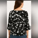 Rafaella Women’s Black and  White Floral Print Bouse  – Size Medium, from PanacheProse