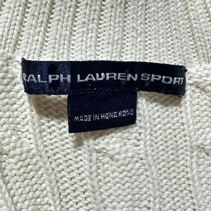 Ralph Lauren Sport Women’s Ivory Cable Knit Turtleneck Sweater - Size Medium, from PanacheProse