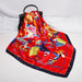 Red Whispering Women's Cartoon Print Silk Scarf Fashion Satin Wrap - from PanacheProse