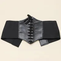 Retro Solid Color Pu Leather Women's Corset Belts - From PanacheProse