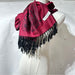Reversible Paisley Border Pashmina-Style Shawl Wine Red with Black Fringe, from PanacheProse