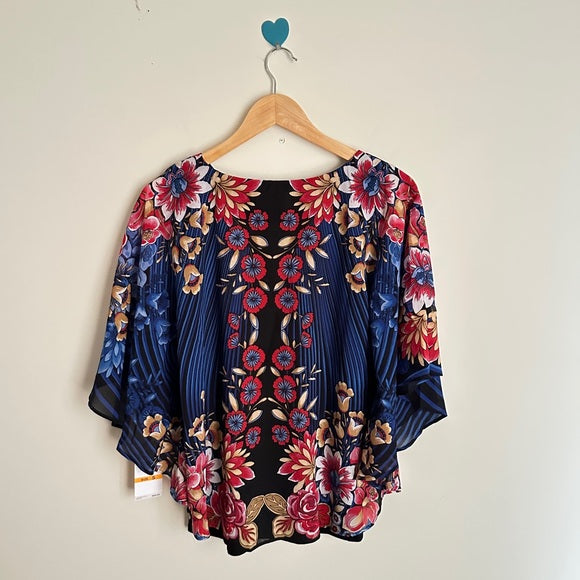 Ruby Rd Women’s Floral Printed Georgette Top Blouse - Size Small, from PanacheProse