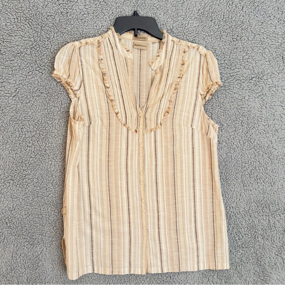 RuffHewn Beige Striped Women's Blouse - from PanacheProse