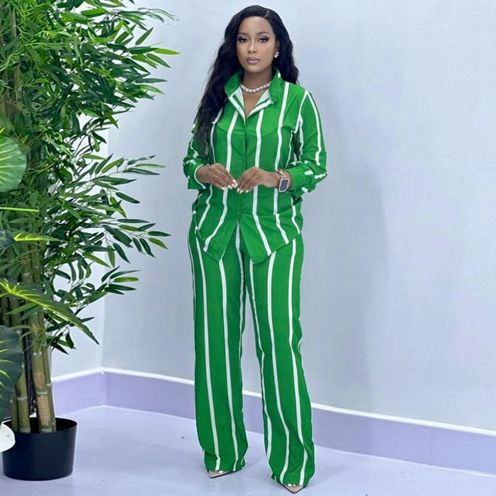 Prancheprose African Stripe Two-Piece Set
