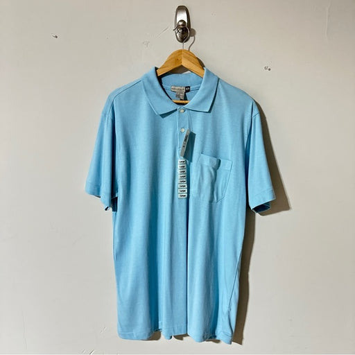 Savile Row Men’s Casual Fishing Golf Polo Shirt Short Sleeve Blue - Size Large, from PanacheProse