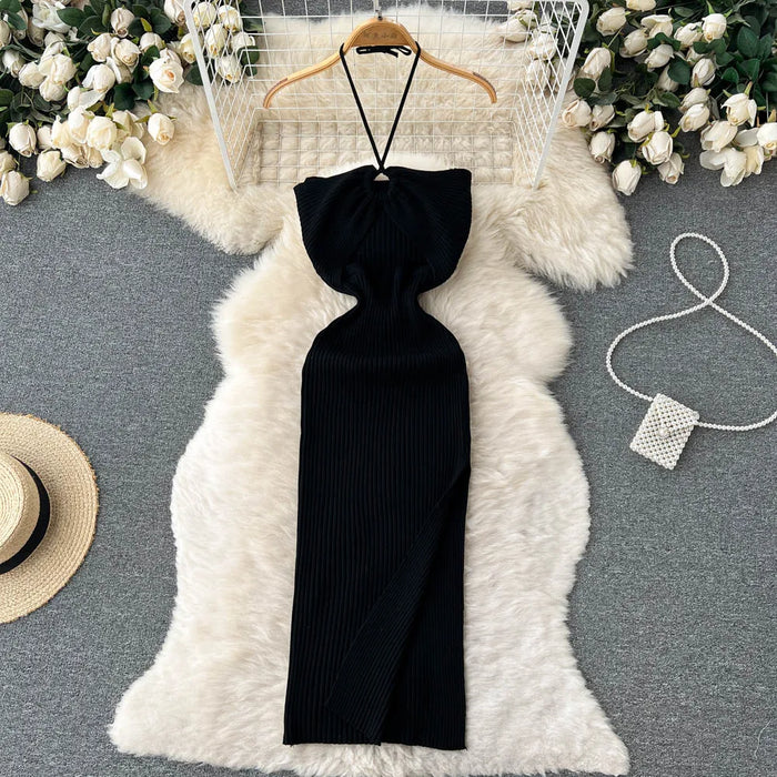 Panacheprose Chic Sexy Split Knitted Bodycon Dress – Summer Edition
