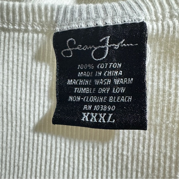 Sean John Men’s White Ribbed T-Shirt – Size XXXL From PanacheProse