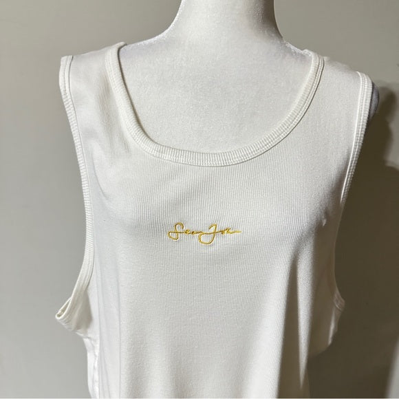 Sean John Men’s White Ribbed T-Shirt – Size XXXL From PanacheProse