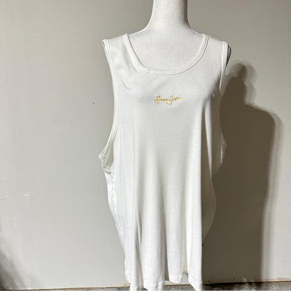 Sean John Men’s White Ribbed T-Shirt – Size XXXL From PanacheProse