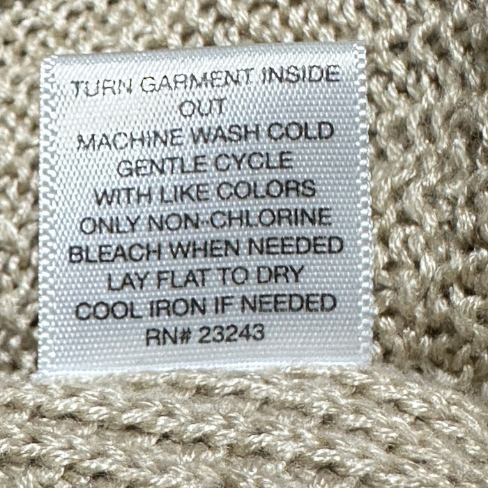 Soho Jeans New York & Company Women’s Beige Open Knit V-Neck Sweater Top - Size Medium, from PanacheProse