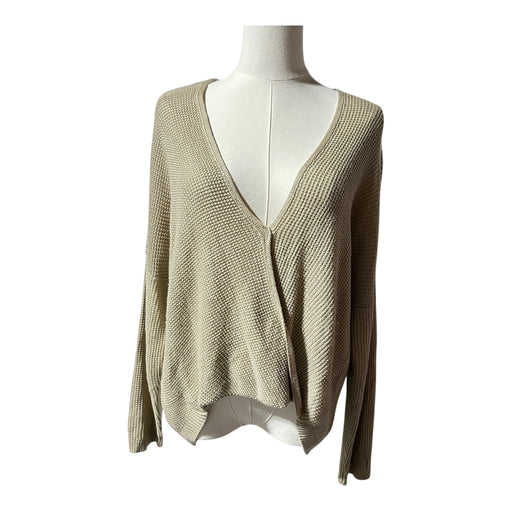 Soho Jeans New York & Company Women’s Beige Open Knit V-Neck Sweater Top - Size Medium, from PanacheProse