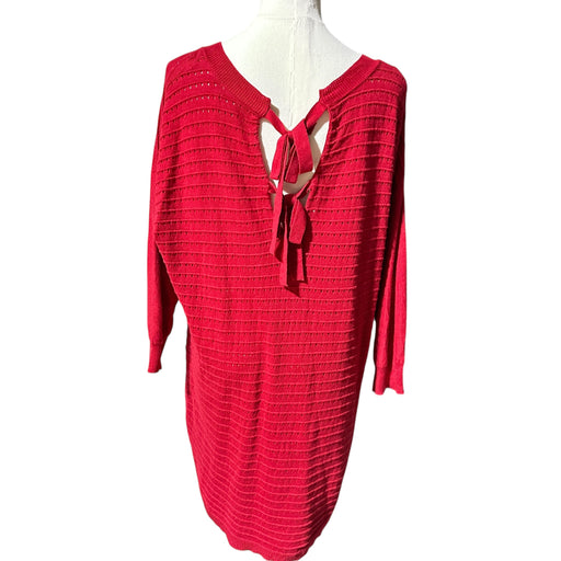 Soho Women’s Red Tie‑Back Knit Sweater – Size Large, from PanacheProse