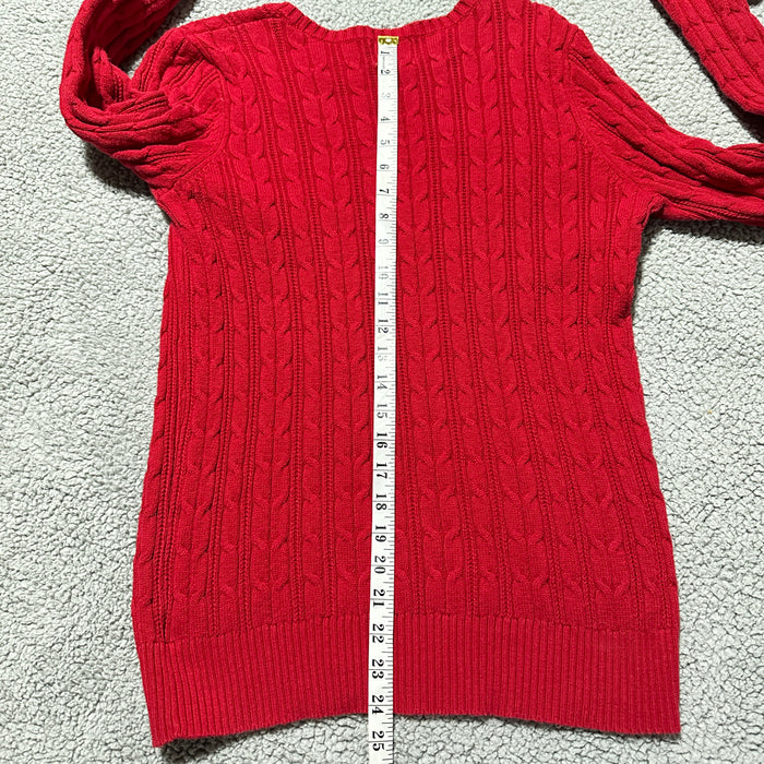 St John’s Bay Red Cable Knit Sweater Cotton Blend Women’s - Size Large Tall, from PanacheProse