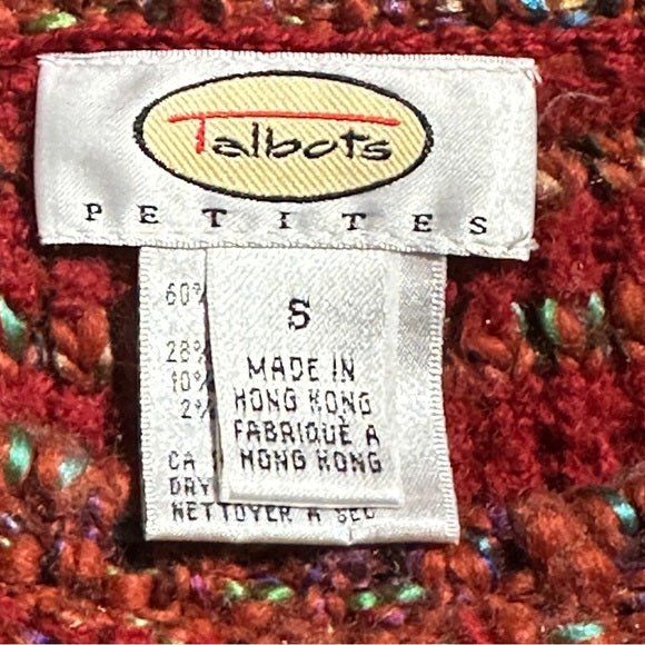 Talbots Petites Red Multi-Color Wool Blend Sweater – Size Small, from PanacheProse