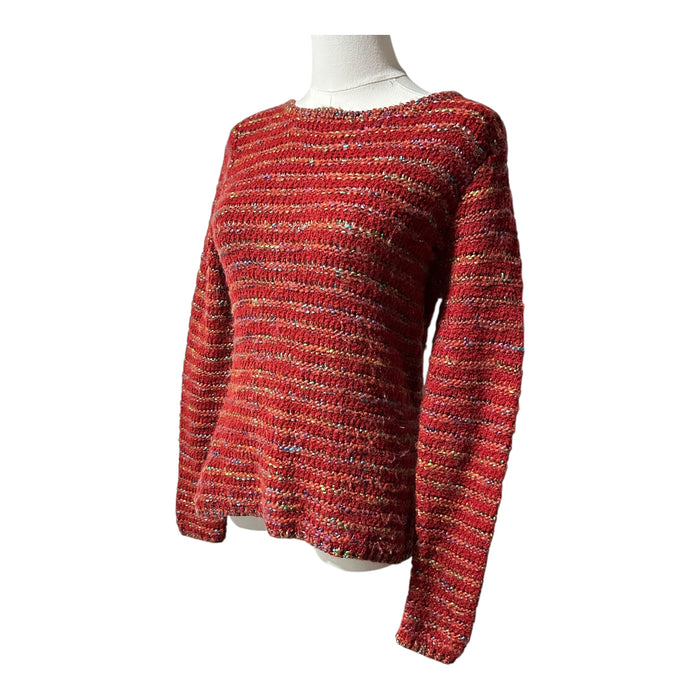 Talbots Petites Red Multicolor Boucle Knit Sweater Wool Blend - Size  Small, from PanacheProse