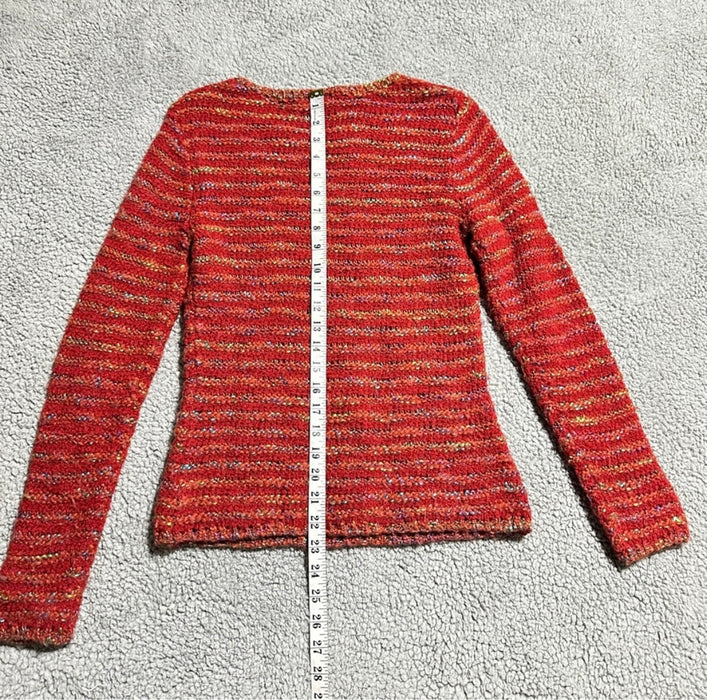 Talbots Petites Red Multicolor Boucle Knit Sweater Wool Blend - Size  Small, from PanacheProse