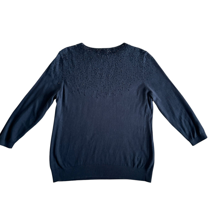 Talbots Petites Women’s Embroidered Color Black Lightweight Sweater - Size  LP, from PanacheProse