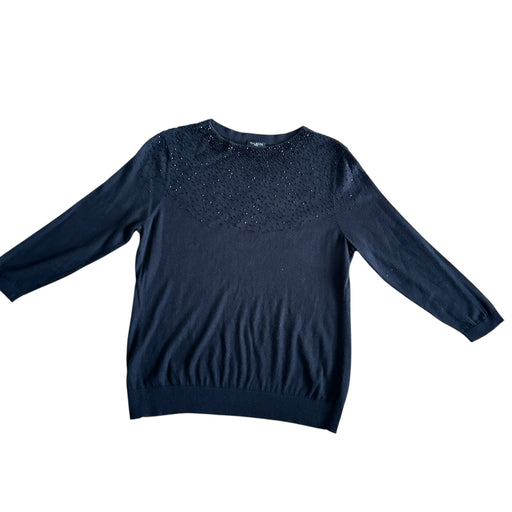 Talbots Petites Women’s Embroidered Color Black Lightweight Sweater - Size  LP, from PanacheProse