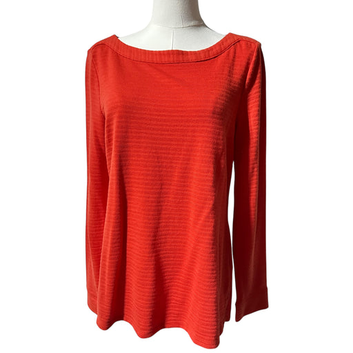 Talbots Red Textured Long Sleeve Bateau Neck Top Women’s - Size Medium, from PanacheProse
