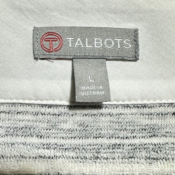 Talbots Women’s Gray & White Striped Knit Top – Size Large from PanacheProse