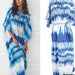 Tie Dye Caftan Dress Swim Beach Coverup Maxi -Size One Size, from PanacheProse