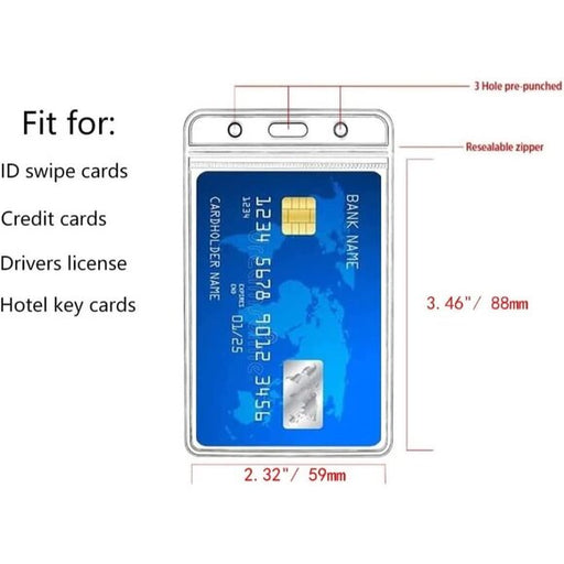 Vertical ID Badge Holders Sealable Waterproof Clear Plastic Holder 6Pieces - Size 2.32×3.46, from PanacheProse