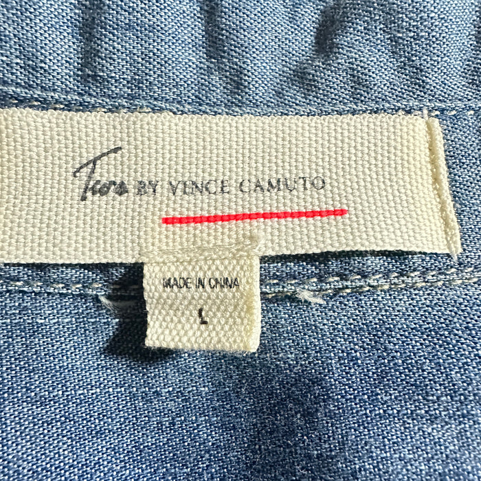 Vince Camino Women’s Blue Denim Long Sleeve Button Front Shirt Dress -Women’s Women’s Large (L) XS, from  PanacheProse 