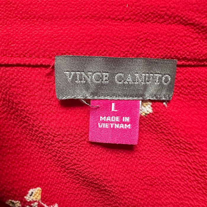 Vince Camuto Red Floral Sleeveless Blouse – Size M & L , from PanacheProse