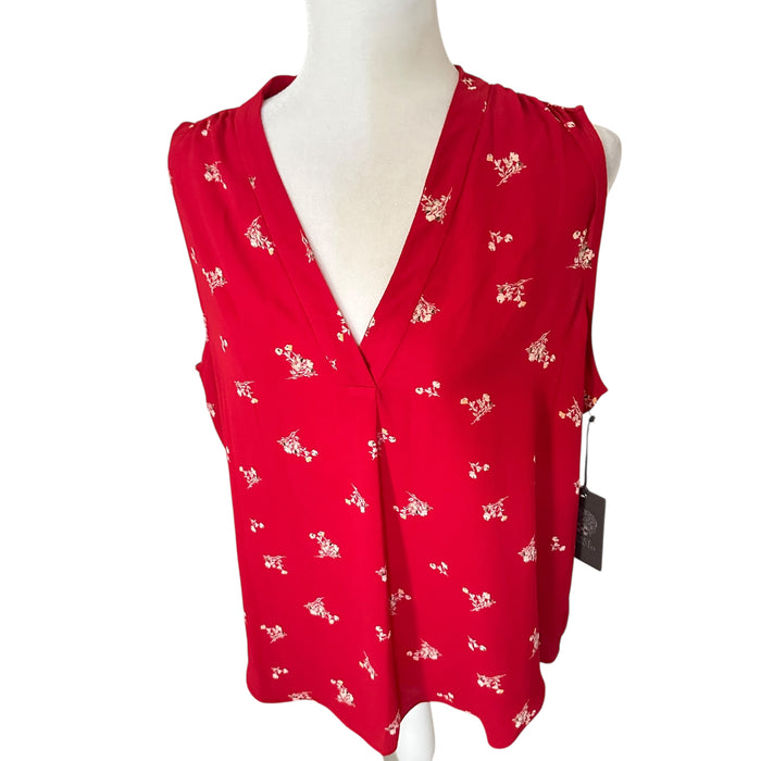 Vince Camuto Red Floral Sleeveless Blouse – Size M & L , from PanacheProse
