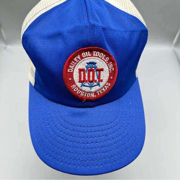 Vintage Dalley Oil Tools Inc. Trucker Hat – Blue & White Snapback from PanacheProse
